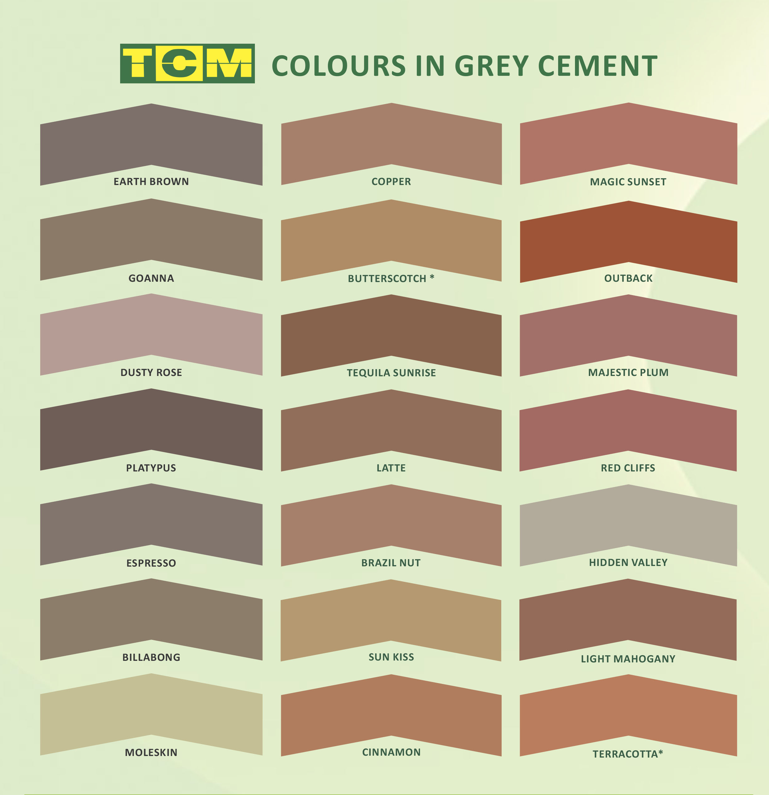 Concrete Sealer Colour Chart